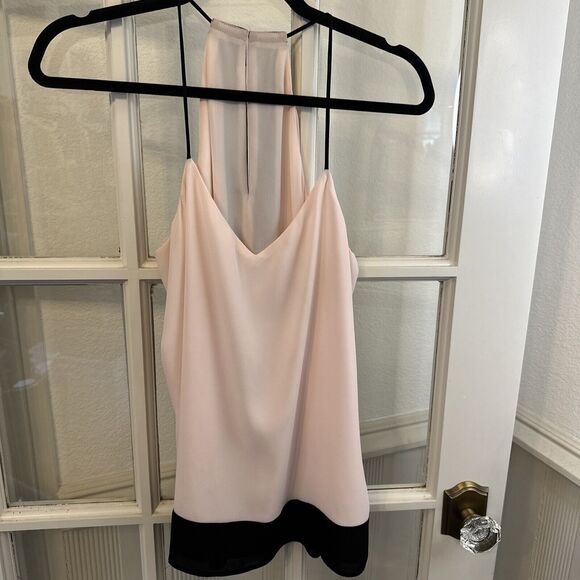 Express Women's Pink Black Spaghetti Strap Racerback Halter Tank Top Small - Picture 1 of 9